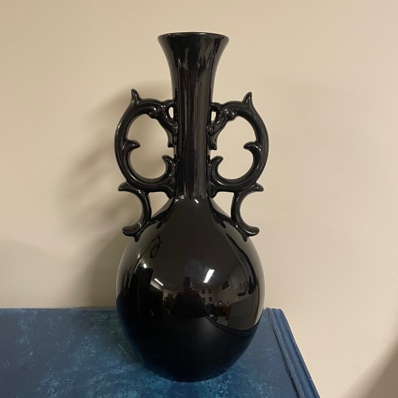 Art Deco Black Vase 13” Tall - Picture 1 of 3